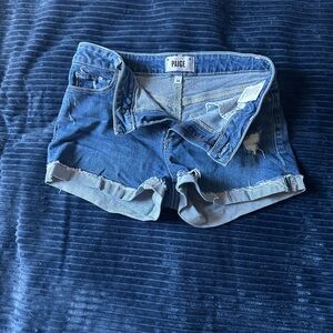 PAIGE Women's Distressed Blue Jean Shorts